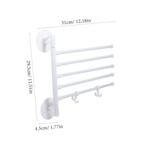 STOBAZA 1 Set Bathroom Towel Rack Towel Bar Drying Rack Swivel Towel Rack Coat Hangers Towels Towel Hanging Holder Towel Hanger Wall Shelf Toilet Tissue Rack Bath Towel Rack White Rubber