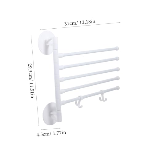 STOBAZA 1 Set Bathroom Towel Rack Towel Bar Drying Rack Swivel Towel Rack Coat Hangers Towels Towel Hanging Holder Towel Hanger Wall Shelf Toilet Tissue Rack Bath Towel Rack White Rubber