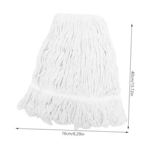 Luxshiny Mop Replacement Head Household Mop Pad Mop Head Wet Mop Head Refill Reusable Mop Pad Commercial Mop Head Floor Cleaning Mop Head Dust Wet Mop Head Cotton Thread White