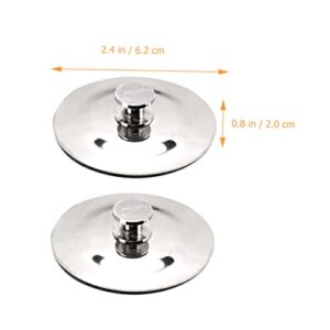 KONTONTY 2pcs Bathtub Bath Shower Drain Covers Easy to Remove Stopper Sink Basket Replacement Stopper Suction Stopper Easy to Use Stopper Silver