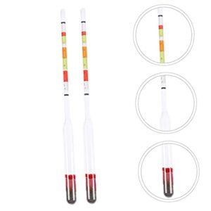 Zerodeko 2pcs Three Range Sugar Meter Wine Beer Hydrometers Beer Scales Wine Scales Measure Gauges Hydrometer Test Tool Alcohols Hydrometer Wine Hydrometer Measure Measurements Guages Glass