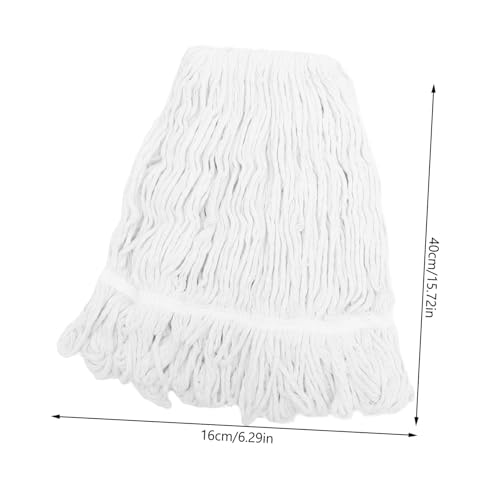 HONMEET Mop Replacement Head Wet Mop Head Refill Mop Head Commercial Mop Head Floor Sweeper Mop Refill Replacement Mop Refill Accessory Cleaning Mop Replacement Cotton Thread White