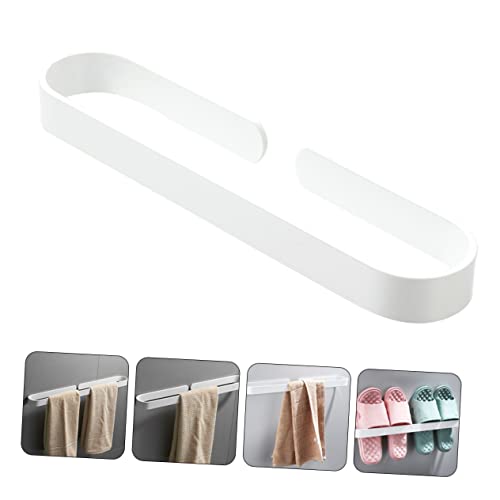 Garneck Wall Mounted Towel Rack Towel Holder Rack Bath Towel Bar Bathroom Mounted Towel Mount Clothing Mounted Towel Mounted Hooks Cabinet Hooks White Aluminum Alloy