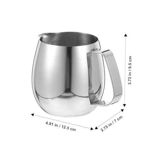 MOLUCKFU Pull Cup Hot Chocolate Tea Coffee Pan Coffee Steaming Pitcher Machine Cleaning Latte Art Froth Cups Milk Frothing Jug Steaming Jug Cream Milk Coffee Silver Stainless Steel