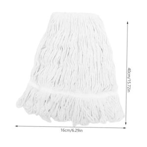 KICHOUSE Mop Replacement Head Floor Sweeper Household Mop Pad Spins Mop Refill Floor Cleaning Mop Head Commercial Mop Head Reusable Mop Pad Wet Mop Head Refill Mop Pads White Cotton Thread