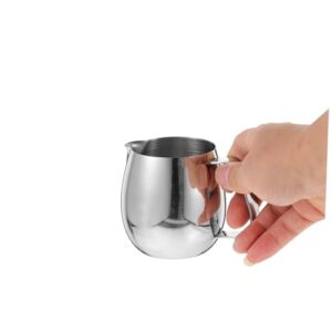 LALADEFIEE Pull Cup Milk Cup Milk Frother Cup Cream Measuring Cup Steaming Jug Steaming Milk Pitcher Frothing Cup Machine Cleaning Tea Coffee Steel Coffee Drinks Stainless Steel Silver