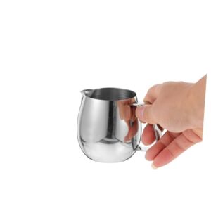 MOLUCKFU Pull Cup Hot Chocolate Tea Coffee Pan Coffee Steaming Pitcher Machine Cleaning Latte Art Froth Cups Milk Frothing Jug Steaming Jug Cream Milk Coffee Silver Stainless Steel