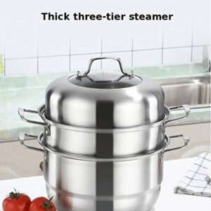 28cm Stainless Steel Three Layer Thick Steam Pots Soup Steamer Universal Cooking Boilers for Induction Cooker Gas Stove Pot