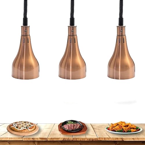 Food Heating Lamp Food Warming Lamp Heat Lamp for Food, Food Warmer Lamp Hanging Telescopic Heating Lamps for Buffet Kitchen Restaurant Adjustable Height,