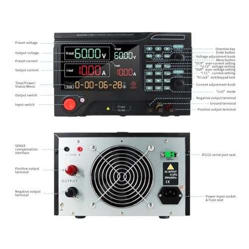 Arionyx Laboratory Programmable DC Power Supply USB Series 15V 20V 30V 200V 300V 400V 500V 800V Adjustable 20A 30A 50A 60A Programmable DC Power Supply Variable(30V 80A USB)