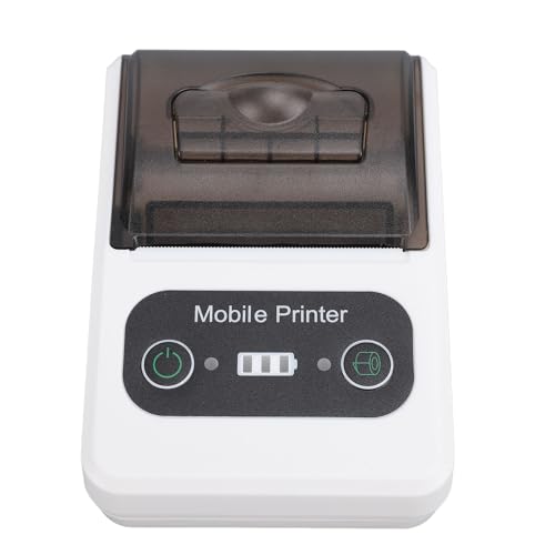 80mm Thermal Receipt Printer with Built in, Portable Thermal Ticket Printer, Printer for Direct Labels with Toothed Blade, Fast Print Speed, No Ink Need (Black White)