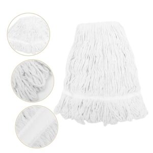 Luxshiny Mop Replacement Head Household Mop Pad Mop Head Wet Mop Head Refill Reusable Mop Pad Commercial Mop Head Floor Cleaning Mop Head Dust Wet Mop Head Cotton Thread White