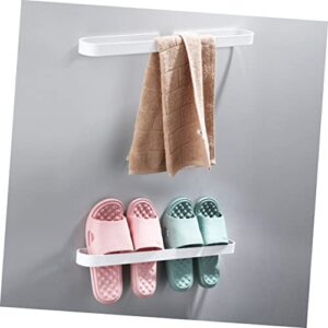 Garneck Wall Mounted Towel Rack Towel Holder Rack Bath Towel Bar Bathroom Mounted Towel Mount Clothing Mounted Towel Mounted Hooks Cabinet Hooks White Aluminum Alloy