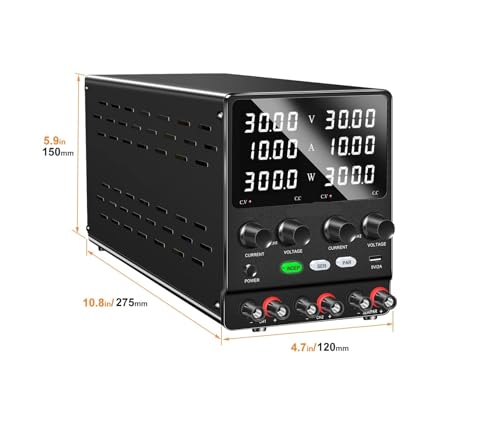 30V10A DC Dual-Channel Power Supply Adjustable Variable Multiple Output Regulated Series Parallel Connection 60V(605,110V)