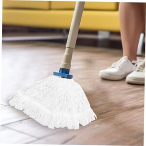 ABOOFAN Mop Replacement Head Floor Cleaning Mop Head Wet Mop Head Refill Reusable Mop Pad Industrial Mop Head Floor Sweeper Cleaning Mop Replacement Dust Wet Mop Head Cotton Thread White