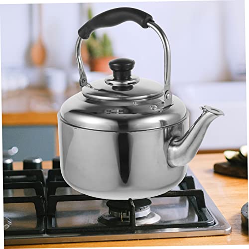 PAMINGONO Stainless Steel Kettle Tea Kettle Stainless Electric Tea Serving Pot Water Boiling Pot Stove Safe Insulated Teapot Espresso Machines for Home Coffee Espresso Maker Teakettle Silver