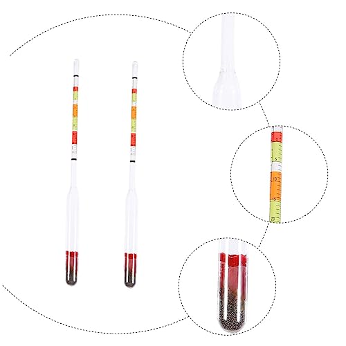 Zerodeko 2pcs Three Range Sugar Meter Wine Beer Hydrometers Beer Scales Wine Scales Measure Gauges Hydrometer Test Tool Alcohols Hydrometer Wine Hydrometer Measure Measurements Guages Glass