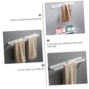 Garneck Wall Mounted Towel Rack Towel Holder Rack Bath Towel Bar Bathroom Mounted Towel Mount Clothing Mounted Towel Mounted Hooks Cabinet Hooks White Aluminum Alloy