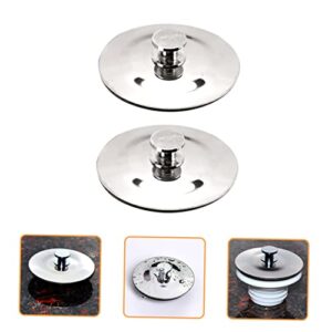 KONTONTY 2pcs Bathtub Bath Shower Drain Covers Easy to Remove Stopper Sink Basket Replacement Stopper Suction Stopper Easy to Use Stopper Silver