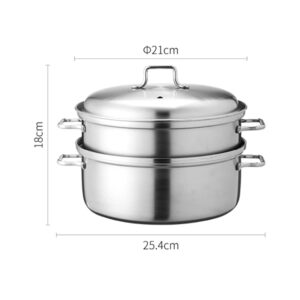 Stainless Steel Steamer Household Thickened Cooking Dual-purpose Pot Induction Cooker Suitable for Double-layer Steamer