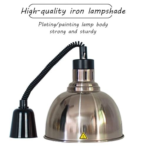 Food Warmer,Infrared Heat Lamp for Steak Pizza,Catering Restaurant Supplies,Hotel Kitchen Chandelie,Hanging Food Heat Light with Bulb and Switch,65-170cm Retractable,