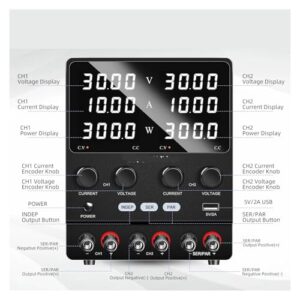 DC Variable Adjustable Dual-Channel Power Supply 3-Way 30V 10A 60V 20A Parallel Functions 300W 360W(SPS305-2KD,220V)