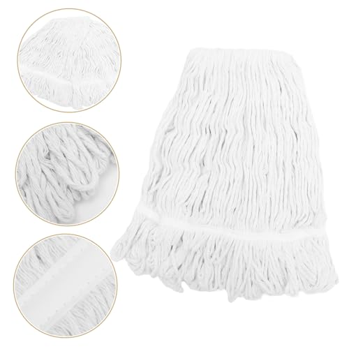 HONMEET Mop Replacement Head Wet Mop Head Refill Mop Head Commercial Mop Head Floor Sweeper Mop Refill Replacement Mop Refill Accessory Cleaning Mop Replacement Cotton Thread White