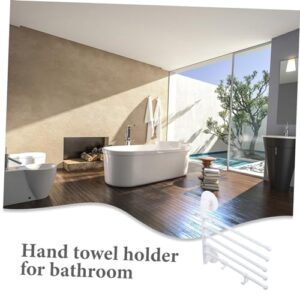 STOBAZA 1 Set Bathroom Towel Rack Towel Bar Drying Rack Swivel Towel Rack Coat Hangers Towels Towel Hanging Holder Towel Hanger Wall Shelf Toilet Tissue Rack Bath Towel Rack White Rubber