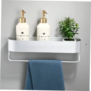 Unomor No Punching Rack Shower Suction Shelf Kitchen Bottle Mounted Shelf Suction Towel Wall Mount Paper Towel Holders Wall Mounted Shelves for Storage Tub Shelf Silver