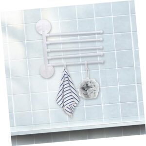 STOBAZA 1 Set Bathroom Towel Rack Towel Bar Drying Rack Swivel Towel Rack Coat Hangers Towels Towel Hanging Holder Towel Hanger Wall Shelf Toilet Tissue Rack Bath Towel Rack White Rubber