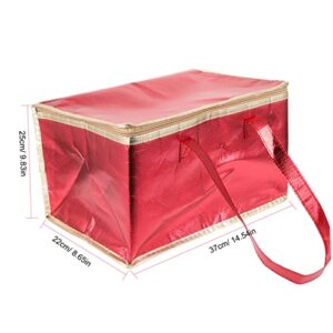 Zerodeko Insulated Bag Portable Food Bag Insulated Tote Bags Insulated Camping Bag Food Warmer Bag Insulated Grocery Bags for Foods Takeout Food Bag with Zipper Pizza Bag Red Film