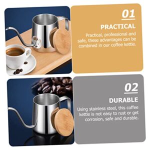 OKUMEYR Coffee Pot Teakettle for Stovetop Espresso Machine Loose Leaf Tea Steeper Pot Stovetop Espresso Gooseneck Kettle Stove Kettle Kettle Drip Kettle Silver Stainless Steel