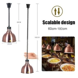 Food Heating Lamp, Hanging Food Warmer for Buffet Restaurant Hotel Kitchen, Retractable Food Warming Lamp Commercial Catering Equipment, Food Heat Warmer Lamp,