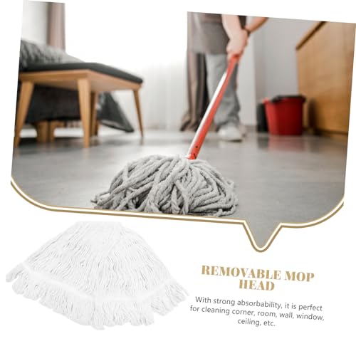 Amosfun Mop Replacement Head Mop Pads Replacement Floor Cleaning Mop Head Commercial Mop Head Wet Mop Head Refill Household Mop Pad Spins Mop Refill Floor Sweeper White Cotton Thread