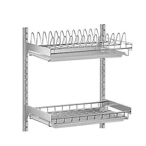 PLABCATNB Dish Rack,Kitchen Racks Drain Dish Rack Wall Mount Perforated Installation - 2 Layers / 3 Layers/3 Layers (2 Layers)