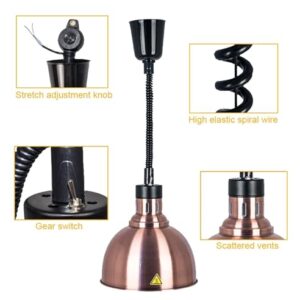 Food Heating Lamp, Hanging Food Warmer for Buffet Restaurant Hotel Kitchen, Retractable Food Warming Lamp Commercial Catering Equipment, Food Heat Warmer Lamp,