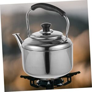 PAMINGONO Stainless Steel Kettle Tea Kettle Stainless Electric Tea Serving Pot Water Boiling Pot Stove Safe Insulated Teapot Espresso Machines for Home Coffee Espresso Maker Teakettle Silver