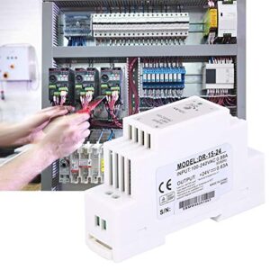 DIN Rail Power Supply, PWM Modulation Method 24V 0.63A Power Supply DIN Rail Mount Engineering Plastic Housing Flame Retardant Din Rail Slim Switching Power Supply