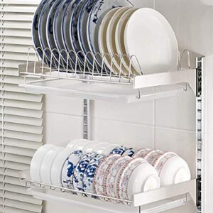 PLABCATNB Dish Rack,Kitchen Racks Drain Dish Rack Wall Mount Perforated Installation - 2 Layers / 3 Layers/3 Layers (2 Layers)