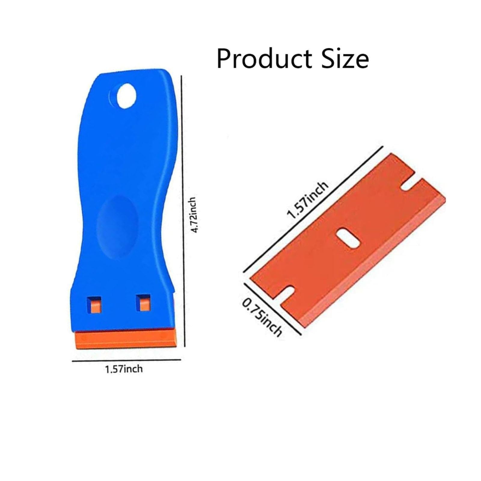 VESNIBA Multifunctional Glue Removal Shovel Plastic Scraper Tool Plastic Scraper Sticker Remover Tool Car Sticker Remover Scraper for Cleaning (1 Pcs*Shovels + 10 Pcs*Blad 409 Carpet (Blue, One Size)