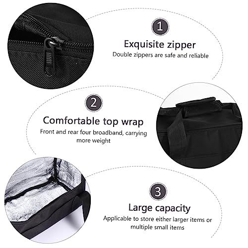 FELTECHELECTR Insulated Bag Insulated Basket Backpack Cooler Thermal Picnic Basket Food Bag Portable Lunch Cooler Bag Insulation Bag Insulated Picnic Basket Containers for Food Thermal Bag Black