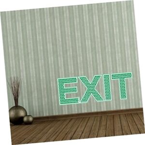 Hohopeti Exit Decal Exit Wall Decal Exit Photoluminescent Signs Stickers Safety Exit Sign Wall Sticker Exit Wall Sticker Exit Luminous Sticker Noctilucence Exit Sign Exit Sticker Green