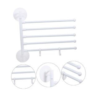 FONDOTIN 1 Set Kitchen Towel Holder Clothes Drying Rack Towels Towel Bar Coat Hangers Towel Rack Toilet Tissue Rack Towel Hanger for Bathroom Hand Towel Hanging Rack Stainless Steel White