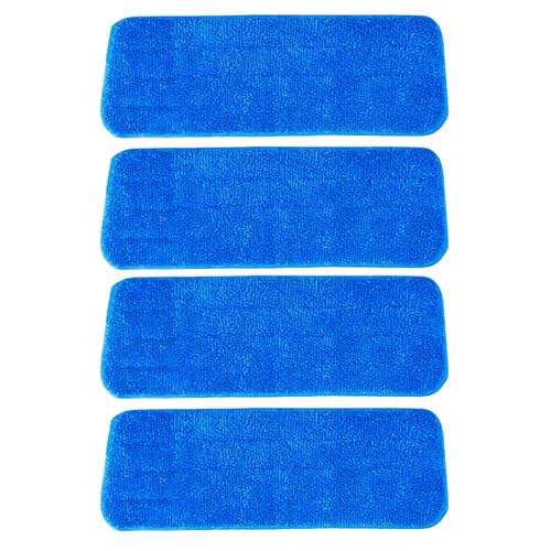 4 Pack Microfiber Spray Mop Replacement Heads for Wet/Dry Cleaning Compatible with Bona & Other Flat Mops, 18"x5.5" Reusable Refills for Home & Commercial Use