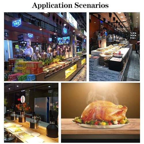 Commercial Food Heat Lamp, Retractable Food Heat Lamp Kitchen Lights Buffet Server Food Warmer Metal Chandelier, Prevent Food from Getting Cold Restaurant Equipment,