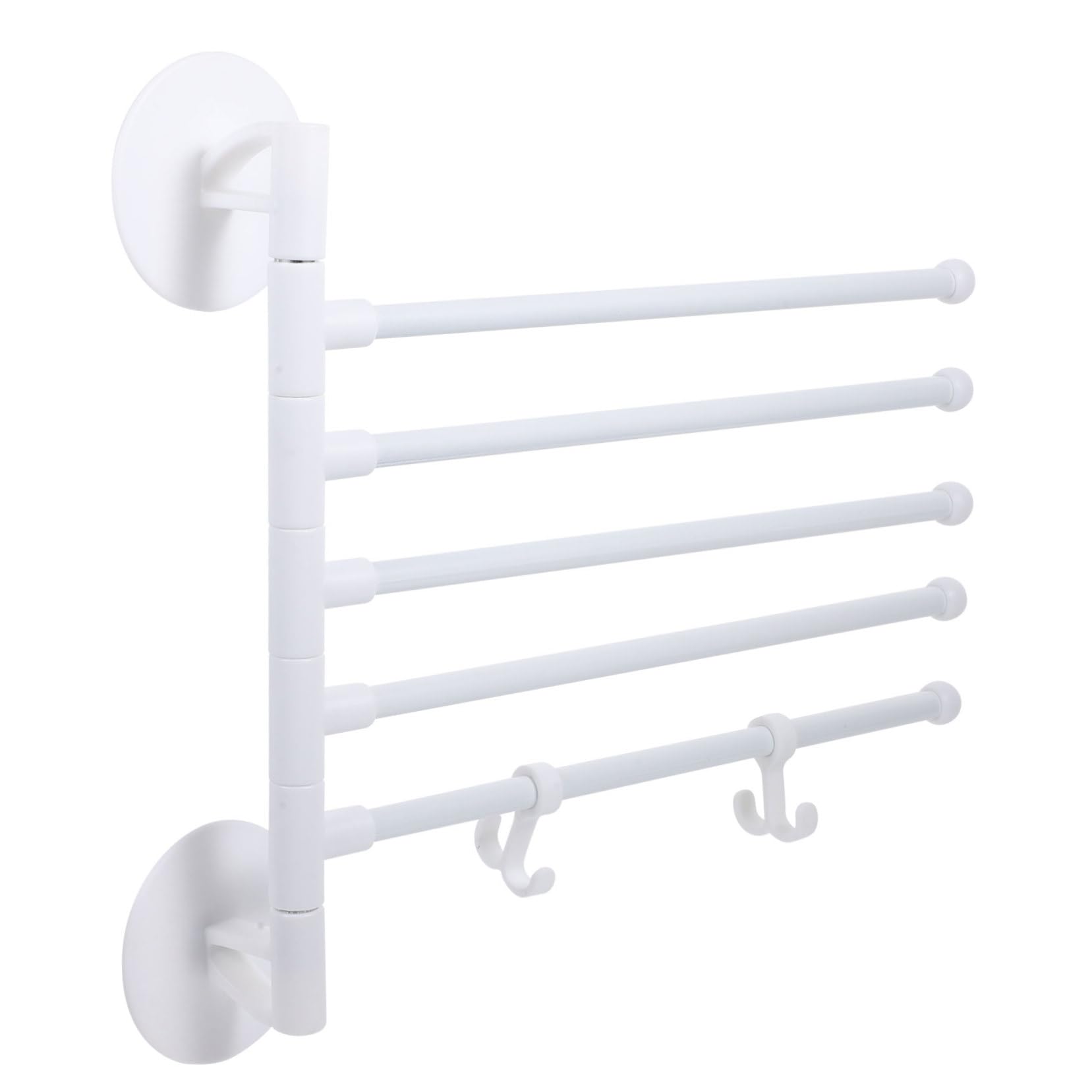 IMIKEYA 1 Set Towel Racks for Bathroom Wall Mounted Clothes Drying Rack Coat Hangers Towel Bar Towels Swivel Towel Rack Hand Towel Racks for Bathroom Bath Towel Rack Towel Rod White Rubber