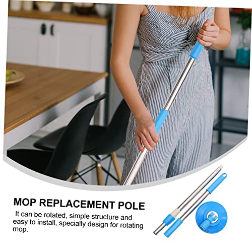 COOLHIYA Mop Pole Foot Mop Handle Mop Handles Only Mops for Floor Cleaning Mop Bucket Velda Commercial Round Mop Telescoping Broom Handle Mop Replace Handle Mob Mop Stick Rod Plastic Blue