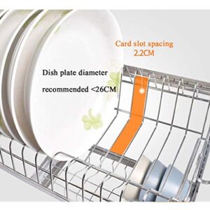 PLABCATNB Dish Storage Racks,Kitchen 201 Stainless Steel Wall-Mounted 2-Layer Dish Rack Drain Rack/Black/41.2 * 26.6 * 40.5Cm (Silver 41.2 * 26.6 * 40.5Cm)