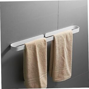 Garneck Wall Mounted Towel Rack Towel Holder Rack Bath Towel Bar Bathroom Mounted Towel Mount Clothing Mounted Towel Mounted Hooks Cabinet Hooks White Aluminum Alloy