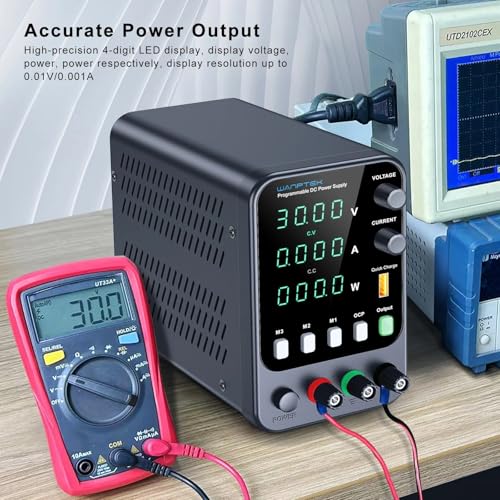 Adjustable DC Power Supply with 4-Digit LED Display; 5V/3.6A USB Fast Charging with 3-Group Memory with Encoder Adjustment(APS1602H 160V 2A)